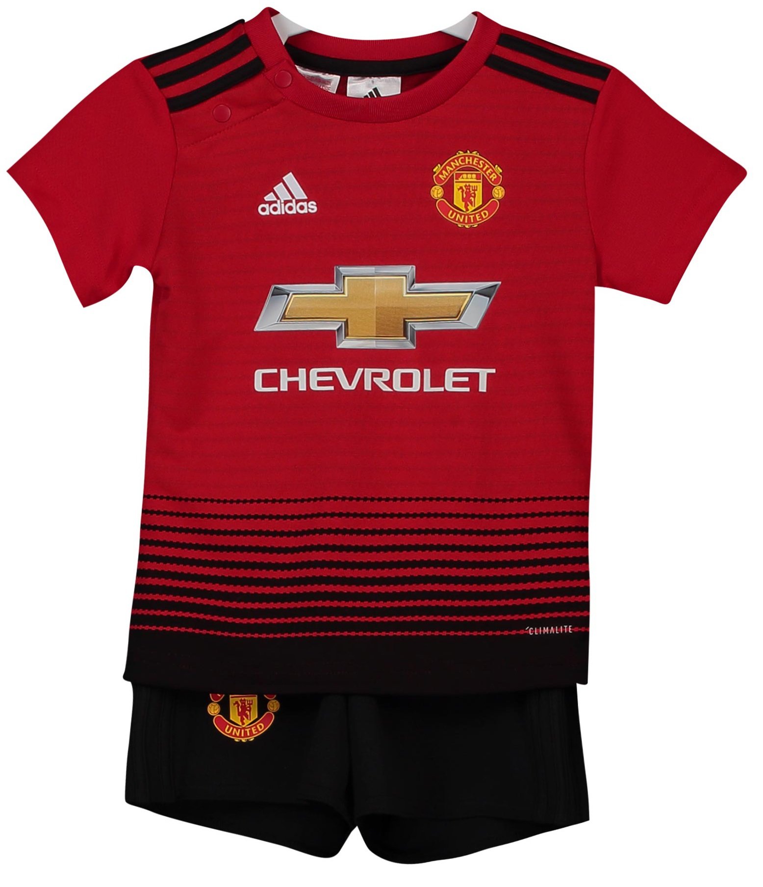 Kit infantil oficial Adidas Manchester United 2018 2019 I jogador